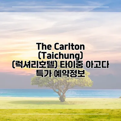 The Carlton (Taichung) (럭셔리호텔) 타이중 아고다 특가 예약정보