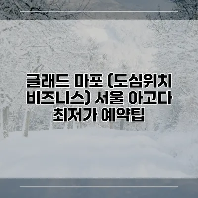글래드 마포 (도심위치 비즈니스) 서울 아고다 최저가 예약팁