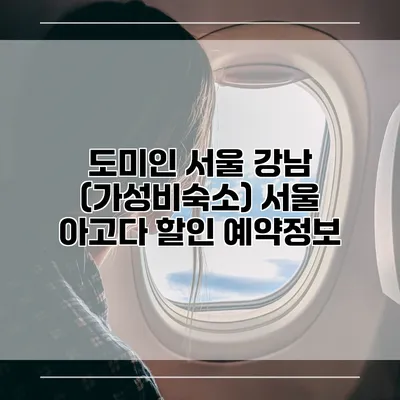 도미인 서울 강남 (가성비숙소) 서울 아고다 할인 예약정보