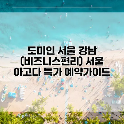 도미인 서울 강남 (비즈니스편리) 서울 아고다 특가 예약가이드