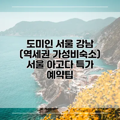 도미인 서울 강남 (역세권 가성비숙소) 서울 아고다 특가 예약팁