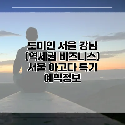 도미인 서울 강남 (역세권 비즈니스) 서울 아고다 특가 예약정보