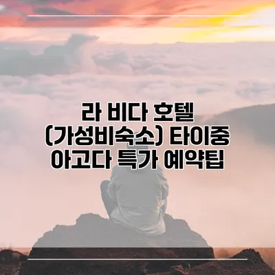 라 비다 호텔 (가성비숙소) 타이중 아고다 특가 예약팁