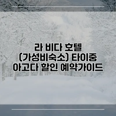 라 비다 호텔 (가성비숙소) 타이중 아고다 할인 예약가이드