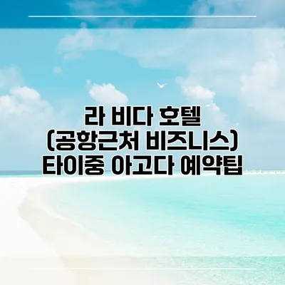 라 비다 호텔 (공항근처 비즈니스) 타이중 아고다 예약팁