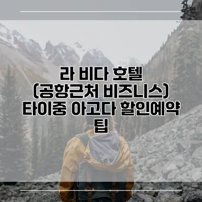 라 비다 호텔 (공항근처 비즈니스) 타이중 아고다 할인예약 팁