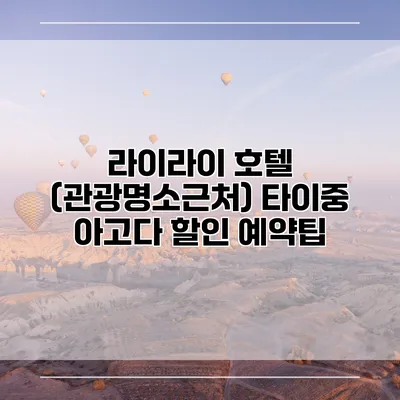 라이라이 호텔 (관광명소근처) 타이중 아고다 할인 예약팁