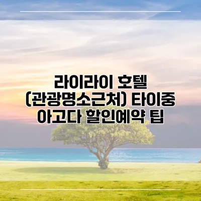 라이라이 호텔 (관광명소근처) 타이중 아고다 할인예약 팁