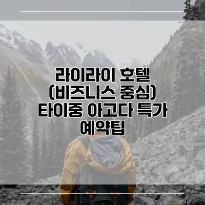 라이라이 호텔 (비즈니스 중심) 타이중 아고다 특가 예약팁