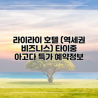 라이라이 호텔 (역세권 비즈니스) 타이중 아고다 특가 예약정보