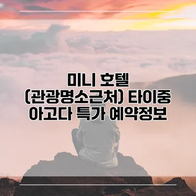 미니 호텔 (관광명소근처) 타이중 아고다 특가 예약정보