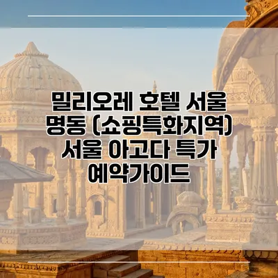 밀리오레 호텔 서울 명동 (쇼핑특화지역) 서울 아고다 특가 예약가이드