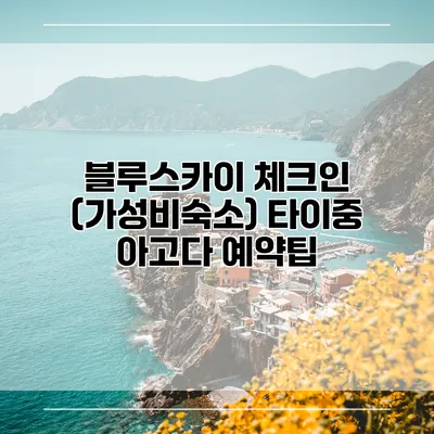 블루스카이 체크인 (가성비숙소) 타이중 아고다 예약팁