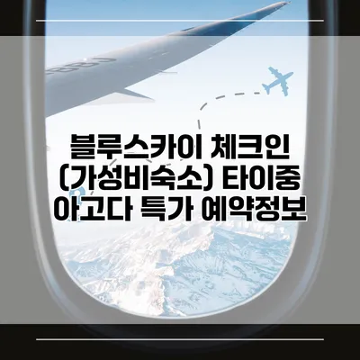 블루스카이 체크인 (가성비숙소) 타이중 아고다 특가 예약정보