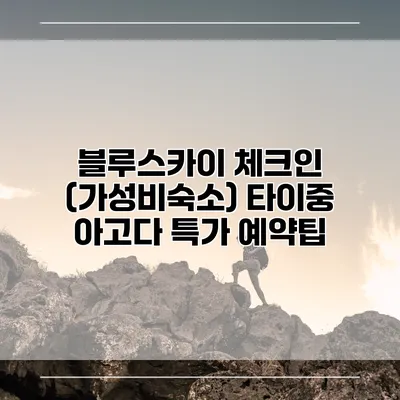 블루스카이 체크인 (가성비숙소) 타이중 아고다 특가 예약팁