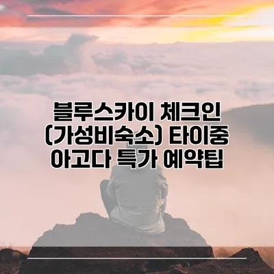 블루스카이 체크인 (가성비숙소) 타이중 아고다 특가 예약팁