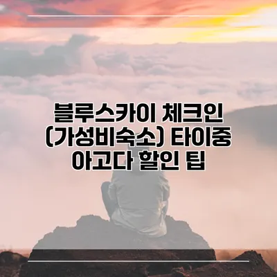 블루스카이 체크인 (가성비숙소) 타이중 아고다 할인 팁