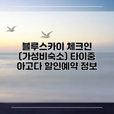 블루스카이 체크인 (가성비숙소) 타이중 아고다 할인예약 정보