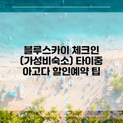 블루스카이 체크인 (가성비숙소) 타이중 아고다 할인예약 팁
