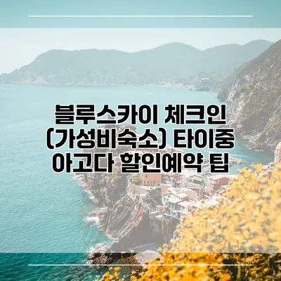 블루스카이 체크인 (가성비숙소) 타이중 아고다 할인예약 팁
