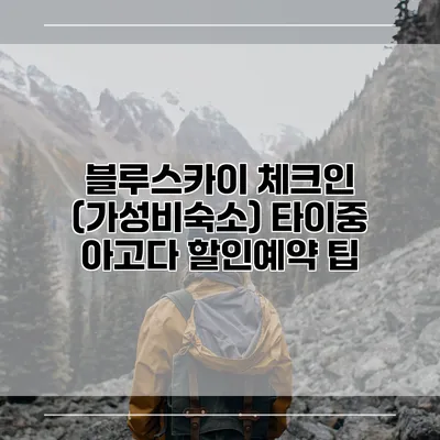 블루스카이 체크인 (가성비숙소) 타이중 아고다 할인예약 팁