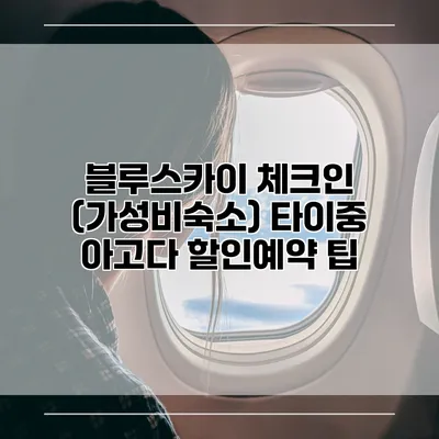 블루스카이 체크인 (가성비숙소) 타이중 아고다 할인예약 팁