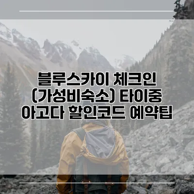 블루스카이 체크인 (가성비숙소) 타이중 아고다 할인코드 예약팁