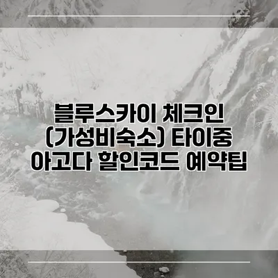 블루스카이 체크인 (가성비숙소) 타이중 아고다 할인코드 예약팁