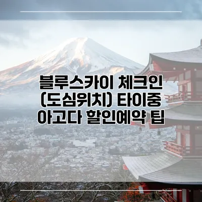 블루스카이 체크인 (도심위치) 타이중 아고다 할인예약 팁