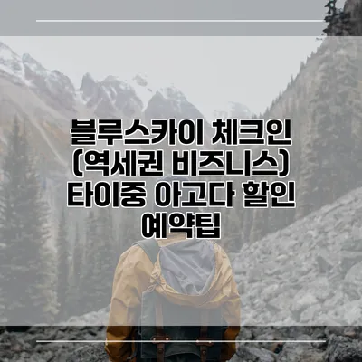 블루스카이 체크인 (역세권 비즈니스) 타이중 아고다 할인 예약팁