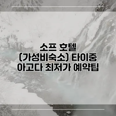 소프 호텔 (가성비숙소) 타이중 아고다 최저가 예약팁