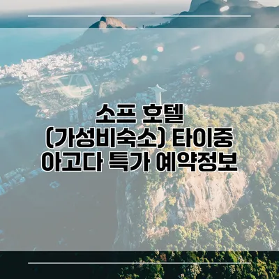 소프 호텔 (가성비숙소) 타이중 아고다 특가 예약정보