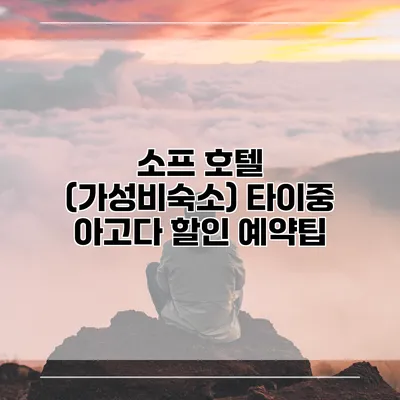소프 호텔 (가성비숙소) 타이중 아고다 할인 예약팁
