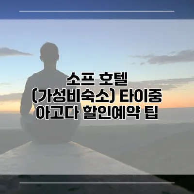 소프 호텔 (가성비숙소) 타이중 아고다 할인예약 팁