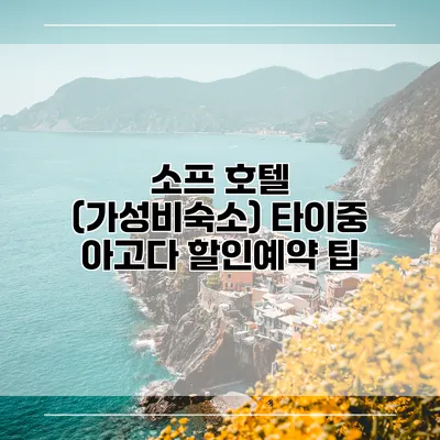 소프 호텔 (가성비숙소) 타이중 아고다 할인예약 팁