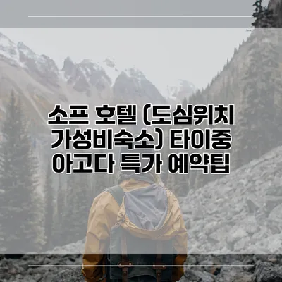 소프 호텔 (도심위치 가성비숙소) 타이중 아고다 특가 예약팁