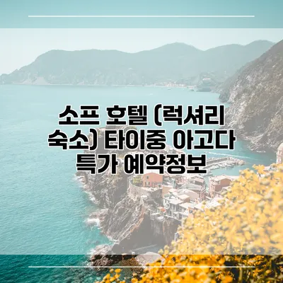 소프 호텔 (럭셔리 숙소) 타이중 아고다 특가 예약정보