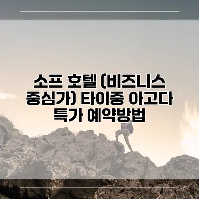 소프 호텔 (비즈니스 중심가) 타이중 아고다 특가 예약방법