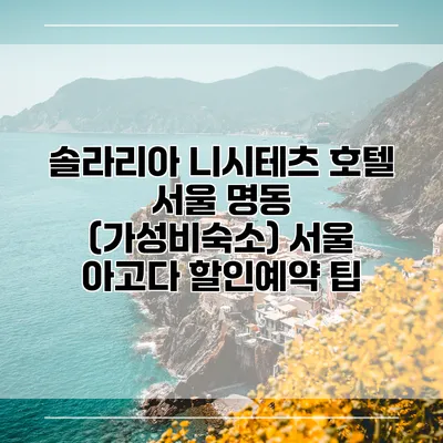 솔라리아 니시테츠 호텔 서울 명동 (가성비숙소) 서울 아고다 할인예약 팁