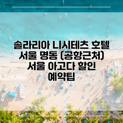솔라리아 니시테츠 호텔 서울 명동 (공항근처) 서울 아고다 할인 예약팁