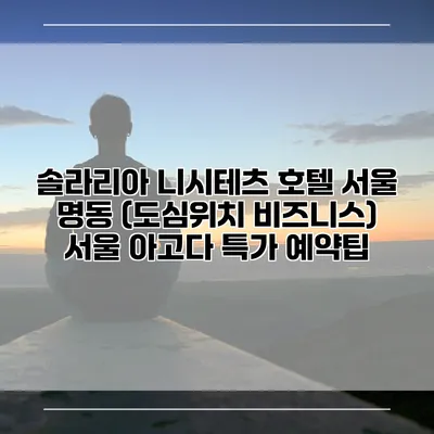솔라리아 니시테츠 호텔 서울 명동 (도심위치 비즈니스) 서울 아고다 특가 예약팁