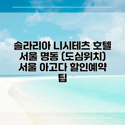 솔라리아 니시테츠 호텔 서울 명동 (도심위치) 서울 아고다 할인예약 팁