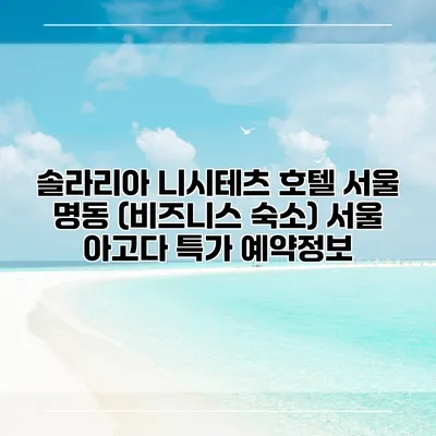 솔라리아 니시테츠 호텔 서울 명동 (비즈니스 숙소) 서울 아고다 특가 예약정보