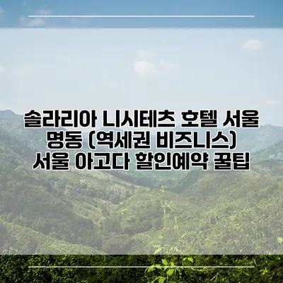 솔라리아 니시테츠 호텔 서울 명동 (역세권 비즈니스) 서울 아고다 할인예약 꿀팁