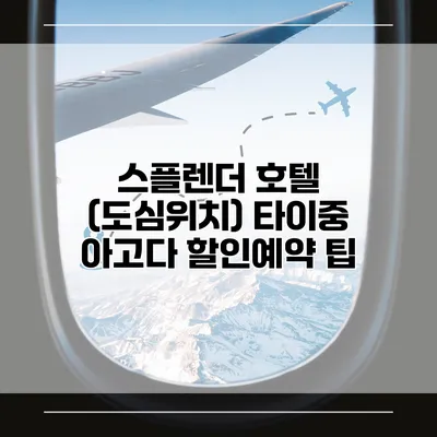 스플렌더 호텔 (도심위치) 타이중 아고다 할인예약 팁