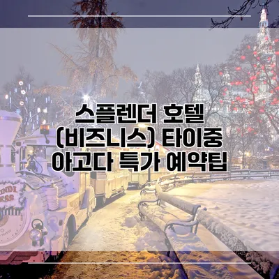 스플렌더 호텔 (비즈니스) 타이중 아고다 특가 예약팁