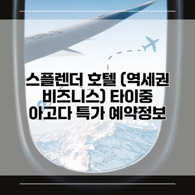 스플렌더 호텔 (역세권 비즈니스) 타이중 아고다 특가 예약정보
