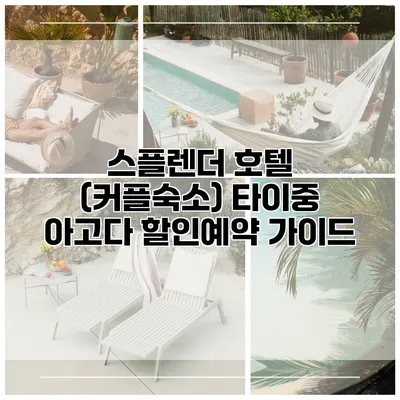 스플렌더 호텔 (커플숙소) 타이중 아고다 할인예약 가이드