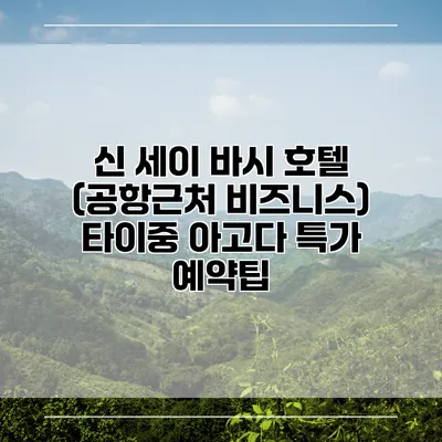 신 세이 바시 호텔 (공항근처 비즈니스) 타이중 아고다 특가 예약팁