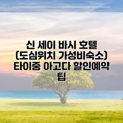 신 세이 바시 호텔 (도심위치 가성비숙소) 타이중 아고다 할인예약 팁